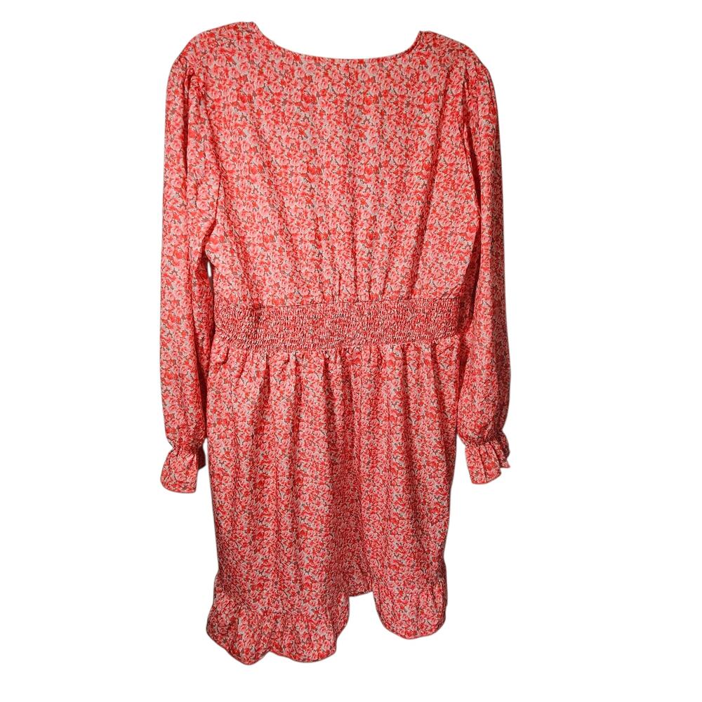 Women's Pink Floral Mini Dress with Smocked Waist - Picture 5 of 7